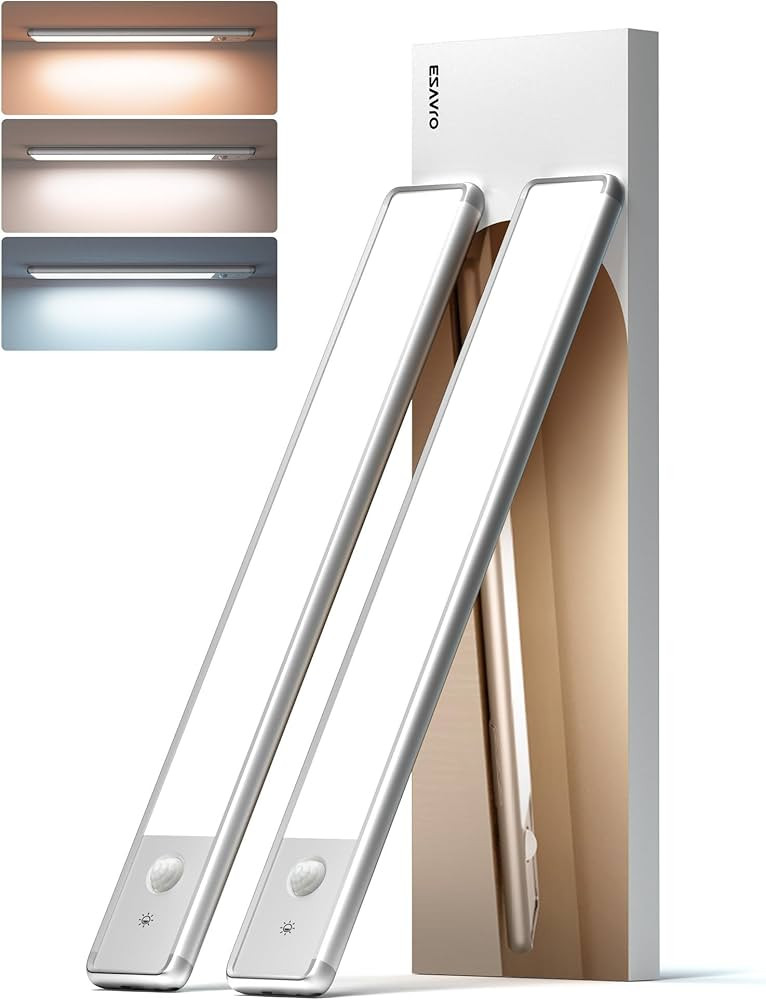 EZVALO Under Cabinet Lighting,98-LED Motion Sensor Light Indoor 3 Color Temps,1900mAh Rechargeabl... | Amazon (US)