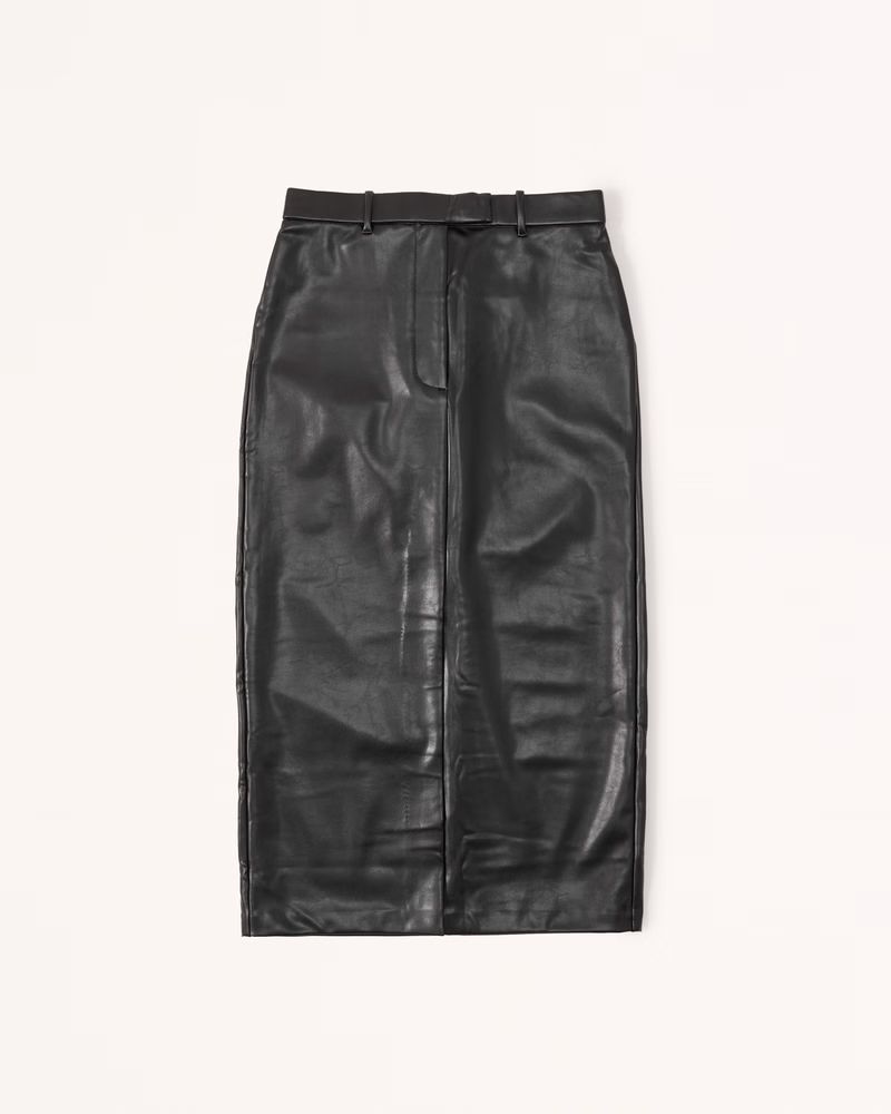 Vegan Leather Pencil Midi Skirt | Abercrombie & Fitch (US)