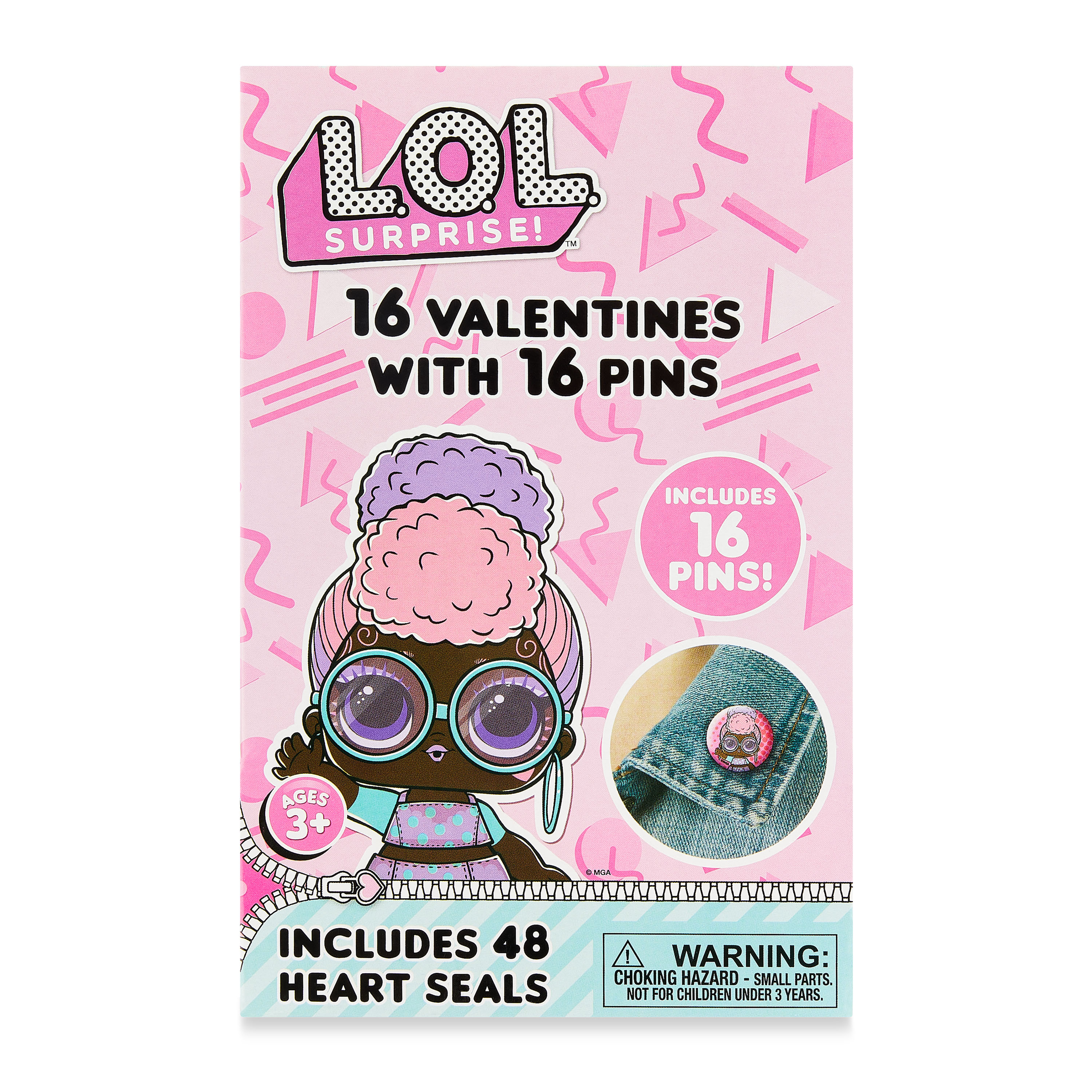 LOL Doll Valentine Exchange Cards with Button Pins, Greeting Card Set, Paper, Metal, Party, 16 Co... | Walmart (US)
