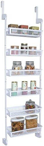 Smart Design 6-Tier Over The Door Pantry Organizer with 6 Full Baskets - Steel and Resin with Sta... | Amazon (US)