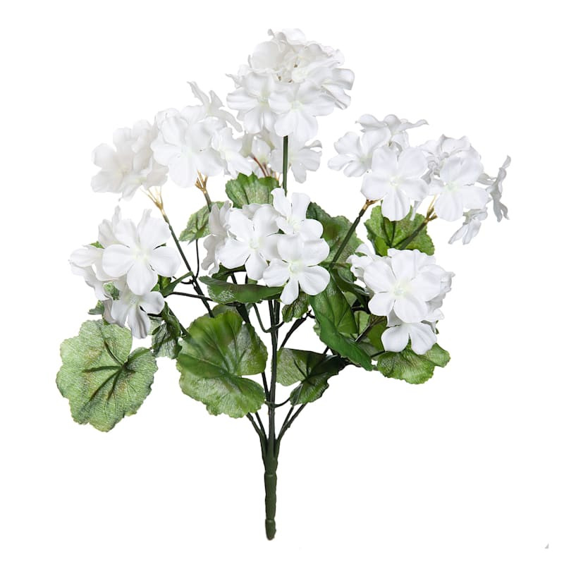 White Geranium Floral Spray, 18" | At Home