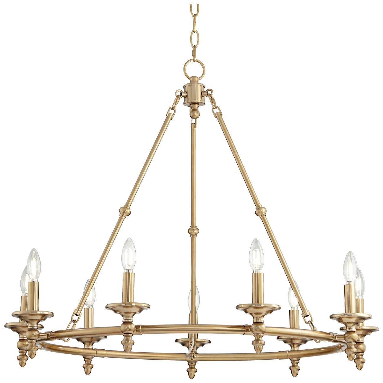 Stiffel Hartley 35" Wide Warm Antique Gold 9-Light Ring Chandelier - #78D98 | Lamps Plus | Lamps Plus