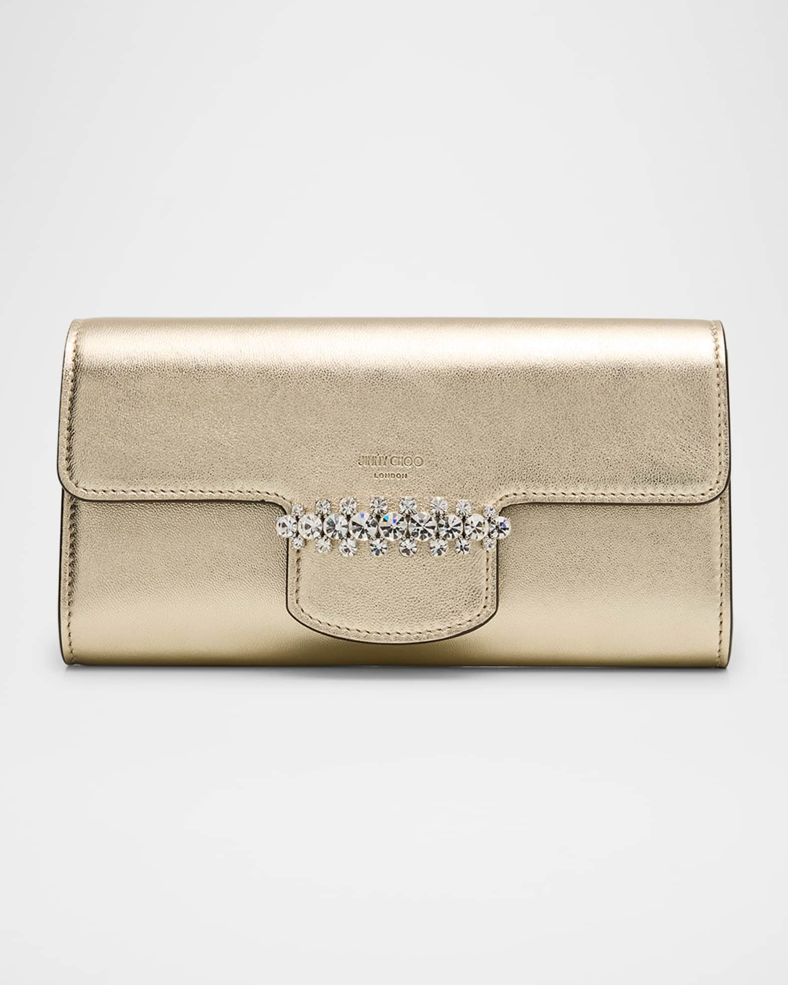 Bing Crystal Metallic Leather Wallet | Neiman Marcus