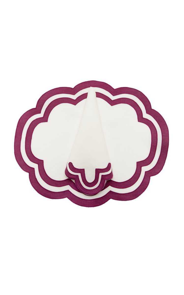 Scalloped Linen Placemat and Napkin Set | Moda Operandi (Global)