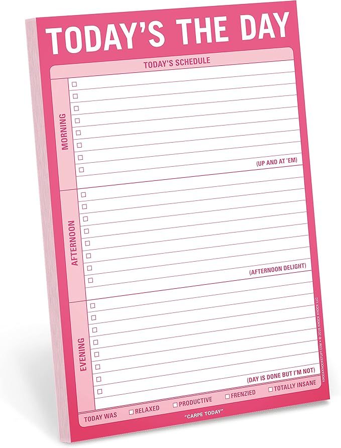 Knock Knock Today's The Day Pad, To Do List Note Pad, 6 x 9-inches | Amazon (US)