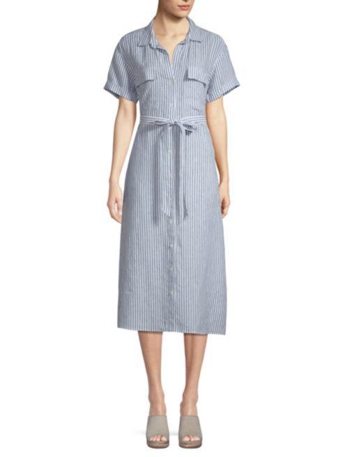 Frame - Linen Striped Shirt Dress | Saks Fifth Avenue