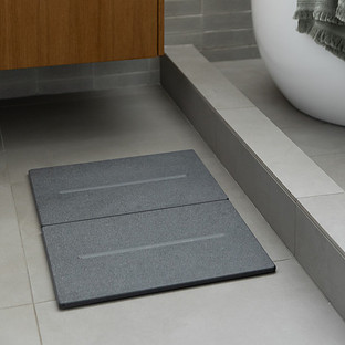 Dorai Large Bath Stone TM Mat Grey | The Container Store