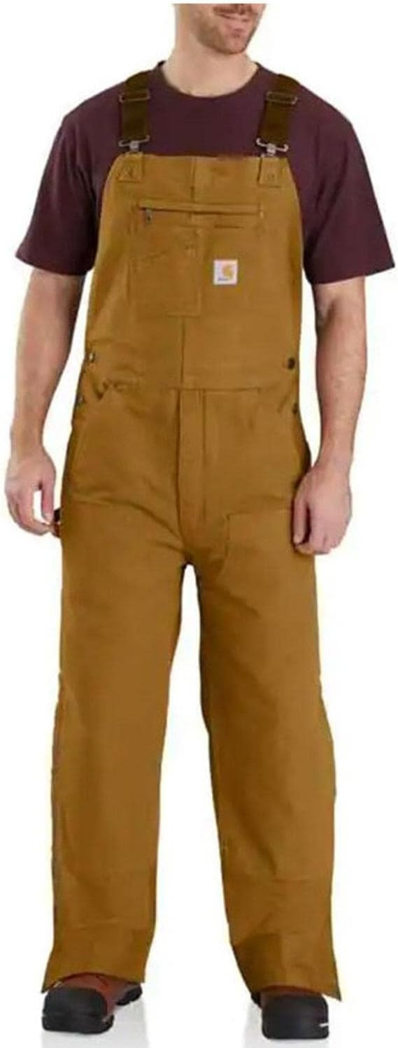 Carhartt Men's Loose Fit Washed Duck Insulated Bib Overall | Amazon (US)
