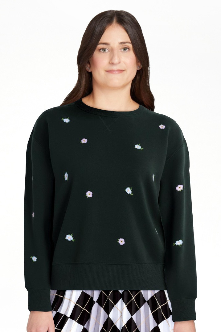 Free Assembly Women's and Women's Plus Embroidered Sweatshirt, Sizes XS-4X | Walmart (US)