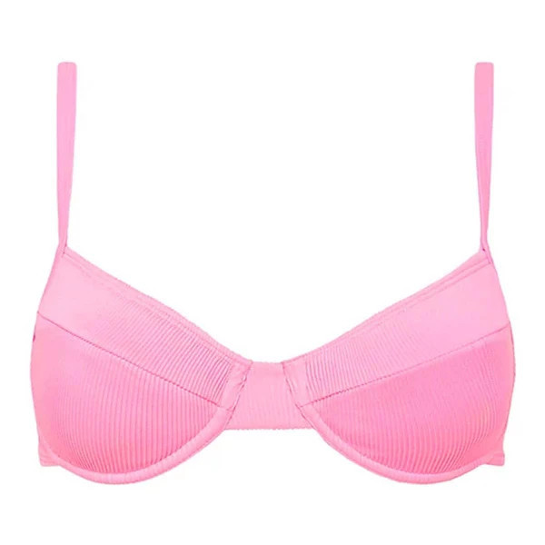 Women's Kulani Kinis Ditzy Underwire Swim Bikini Top Juniors Small Taffy Pink | Scheels