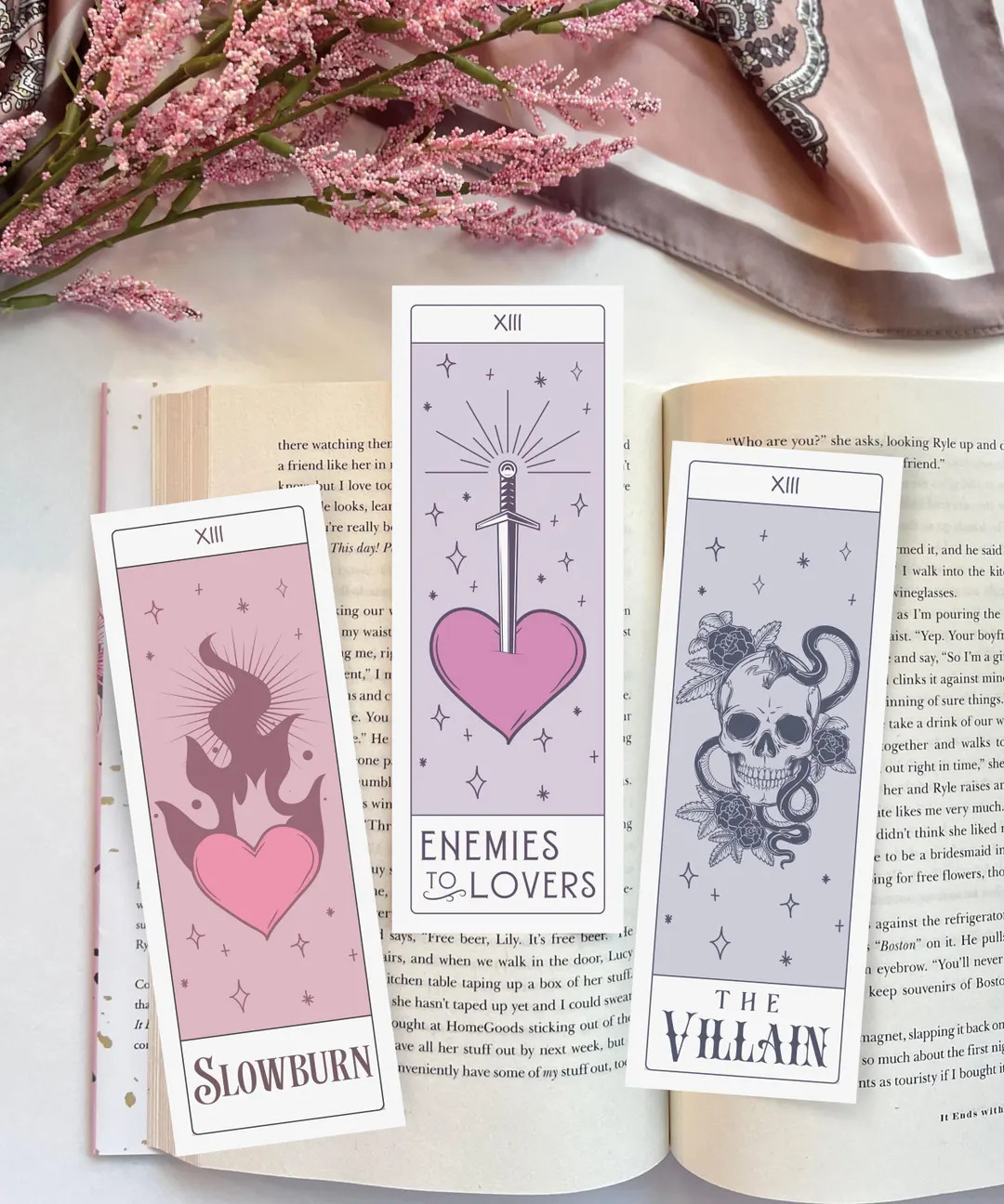 Tarot Bookmark Set | Dark Romance Bookish Merch | Romantasy Reader Gift for Friends | Enemies to ... | Etsy (US)