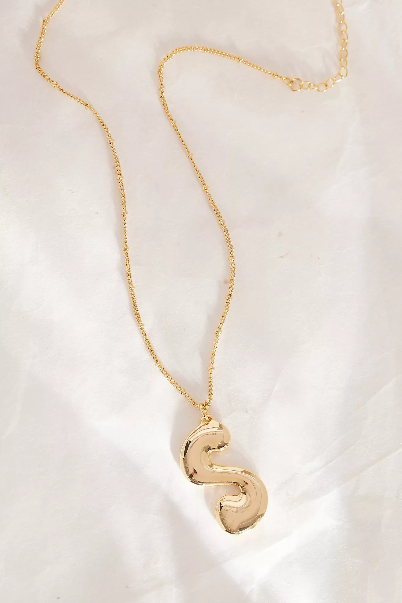 Gold-Plated Oversized Bubble Monogram Necklace | Anthropologie (UK)