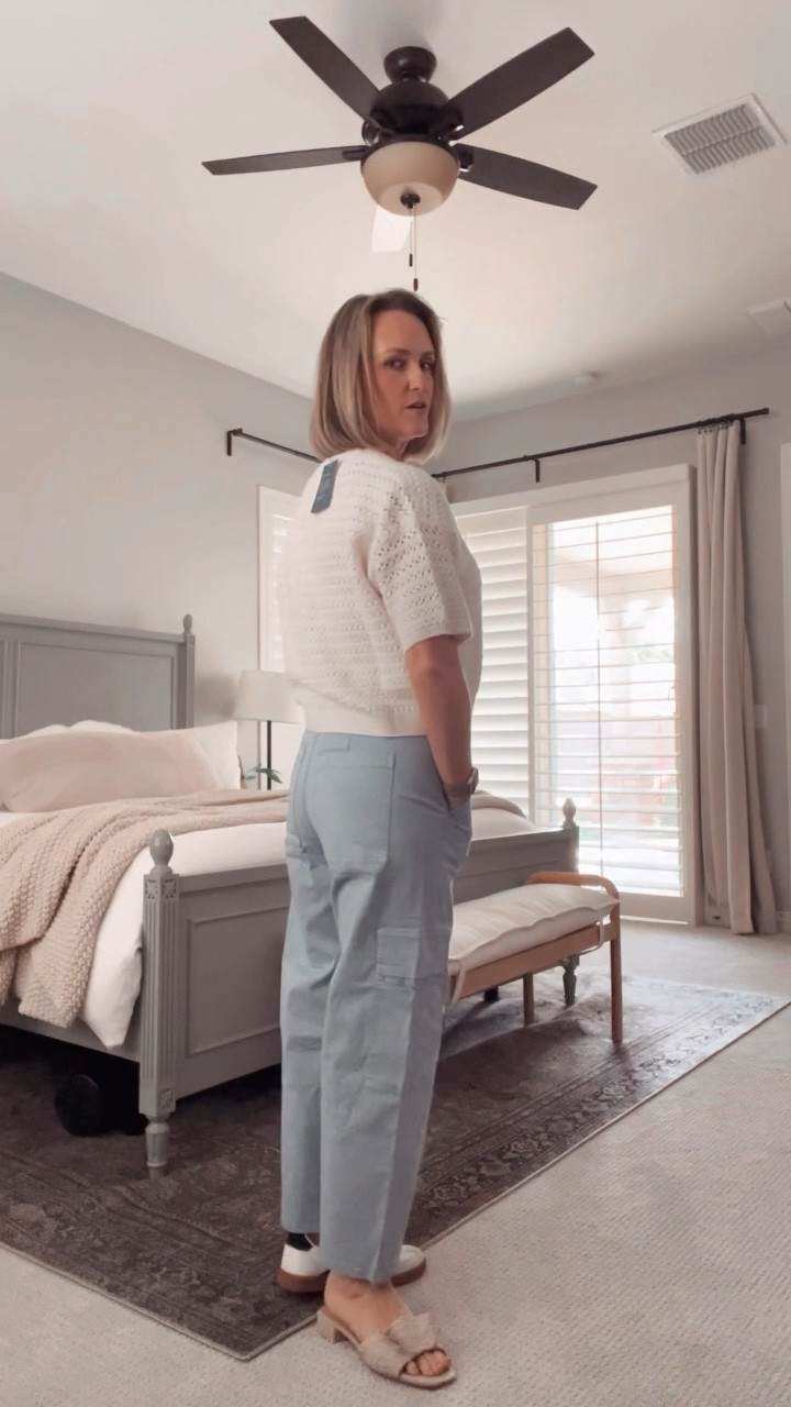 These light-weight pants are the prettiest color blue! Dress them up or down! 