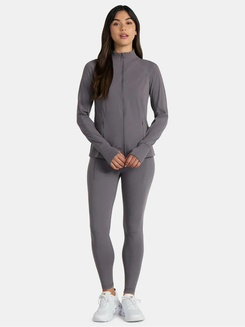 Avia Women's and Women's Plus SoftSculpt Zip Up Active Jacket, Sizes XS-4X | Walmart (US)