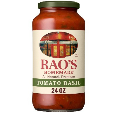 Rao's Homemade Tomato Basil Pasta Sauce Premium Quality All Natural Tomato Sauce & Pasta Sauce Keto Friendly & Carb Conscious - 24oz | Target