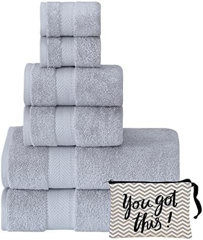 Textilom 100% Turkish Cotton 6 Piece Luxury Towel Set for Bathroom & Kitchen, Thick & Super Soft & H | Amazon (US)