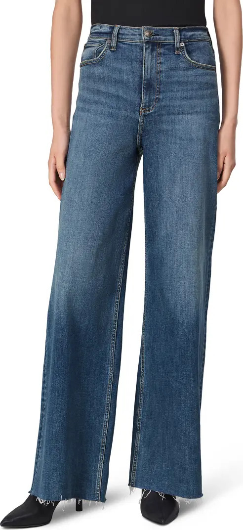 Flexi Sofie Raw Hem High Waist Wide Leg Jeans | Nordstrom