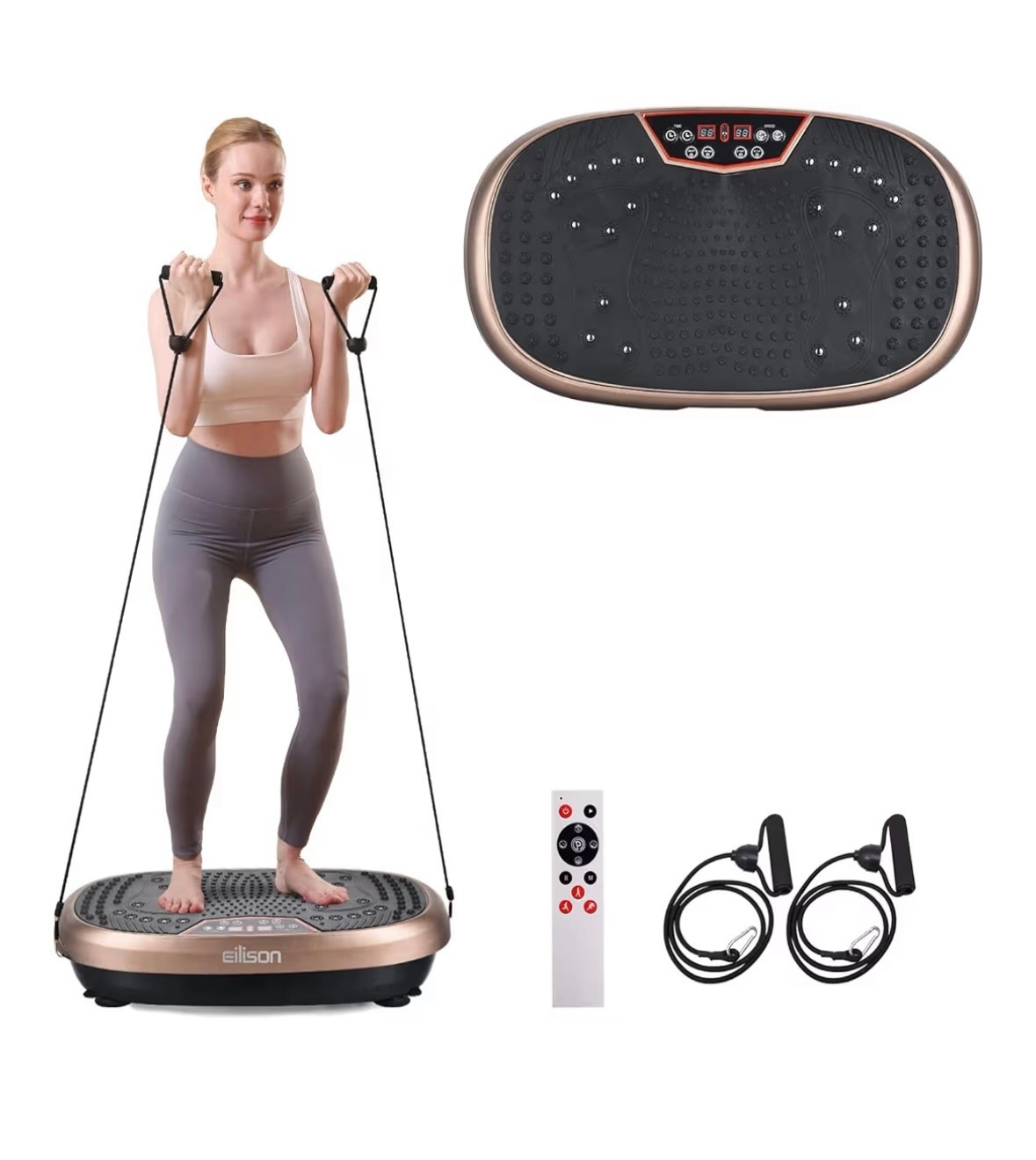 Vibration Plate Exercise Machine - Whole Body Workout Vibration Platform w/Loop Bands - Lymphatic Drainage Machine

#LTKfitnessgoals #LTKGiftGuide #LTKCyberWeek