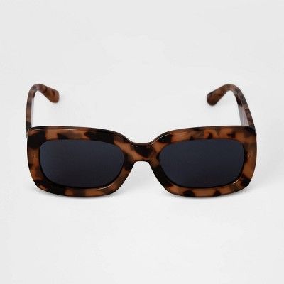 Women's Tortoise Shell Rectangle Square Sunglasses - A New Day™ Beige | Target