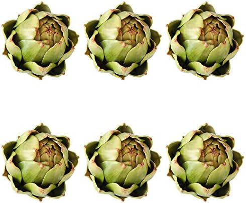 GiftYou [6-Pack] Large Artificial Artichoke Fake Vegetables and Fruits for Kitchen Decorations (G... | Amazon (US)