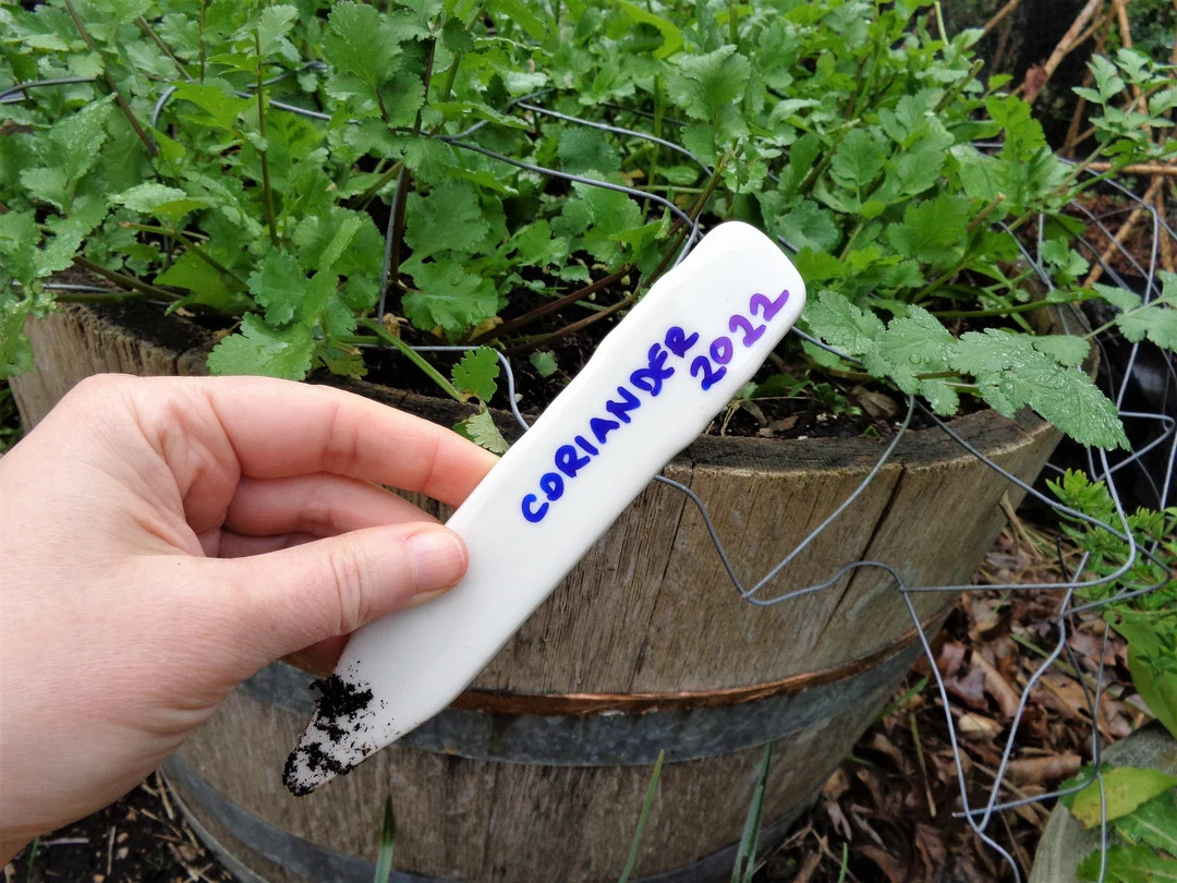 Reusable ceramic garden markers, write on herb plant labels nursery greenhouse indoor outdoor pla... | Etsy (US)