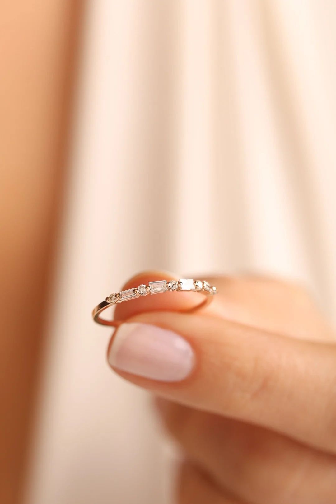 Mimra Diamond Ring - Raw Diamond Ring, Baguette Diamond Ring, Custom Wedding Ring, Gold Ring, Han... | Etsy (US)