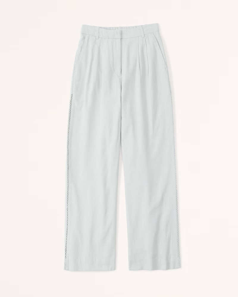 Linen-Blend Tailored Wide Leg Pant | Abercrombie & Fitch (US)