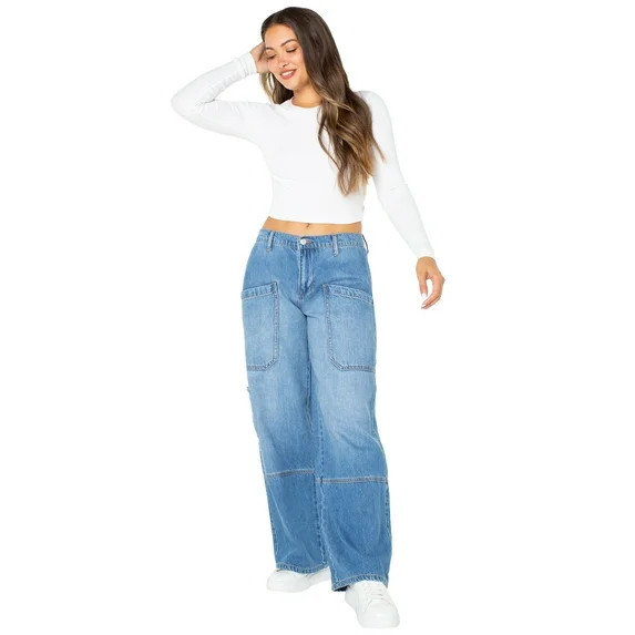 Celebrity Pink Women's and Women's Plus Wide Leg Gardener Jeans, Sizes XS-4X | Walmart (US)