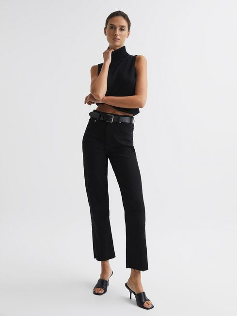 High Rise Straight Leg Jeans | Reiss US