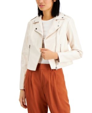 Bar Iii Textured Patent Croc-Embossed Faux-Leather Moto Jacket, Created for Macy's | Macys (US)