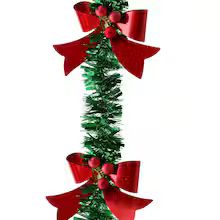 6ft. Green Tinsel Garland with Bows by Ashland® | Michaels Stores