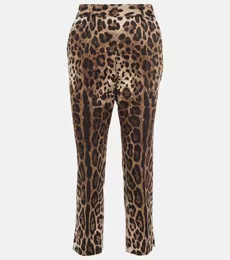 Leopard-print cropped cotton-blend pants | Mytheresa (US/CA)