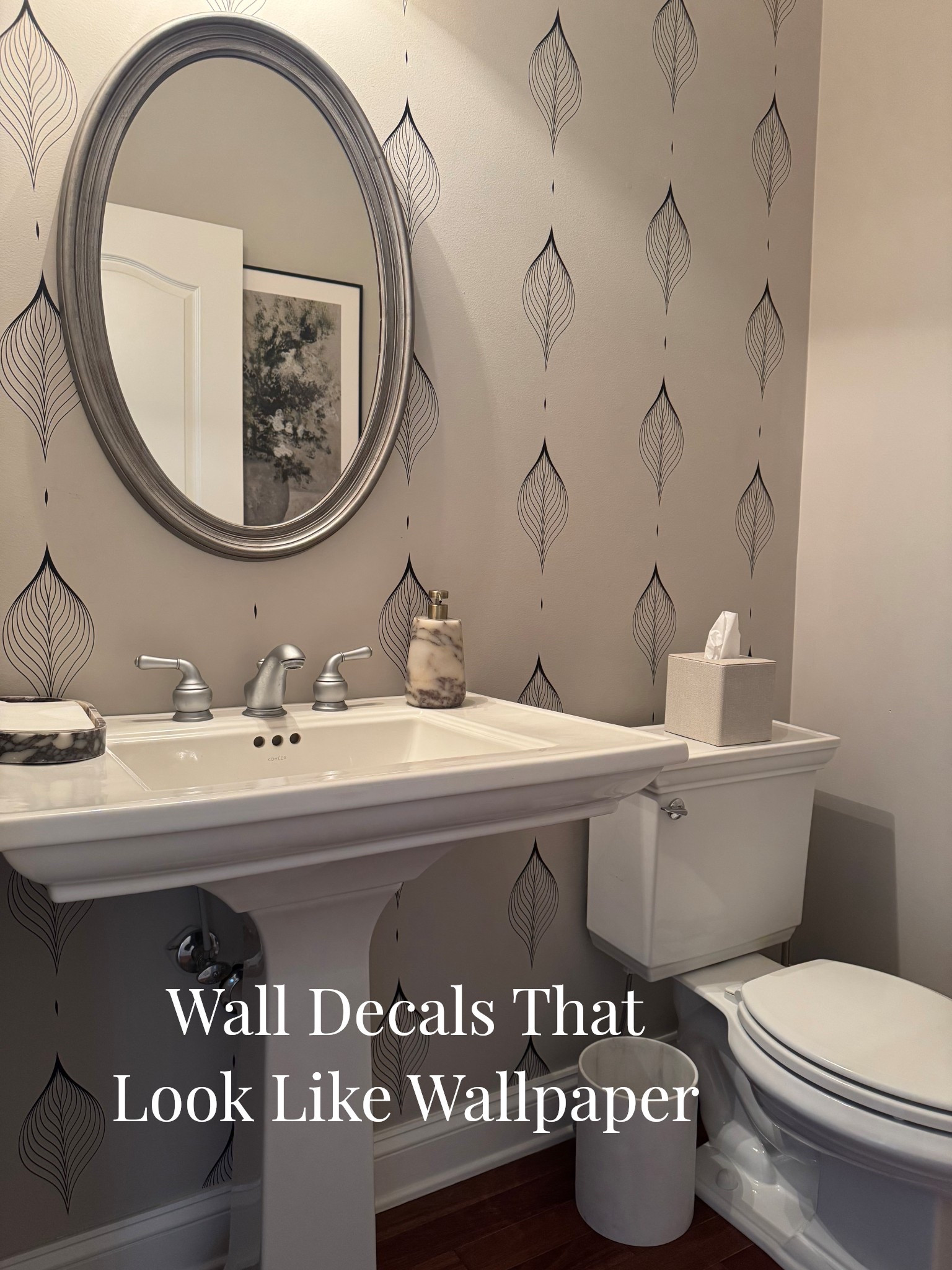I get asked about these wall decals all the time 🤍
They’re peel-and-stick, renter-friendly, and give the look of wallpaper without the commitment.

#walldecals
#peelandstickdecor
#bathroominspo
#bathroomdetails
#neutralhome
#moderntraditional
#cozyhome
#homedetails

#LTKhome
#LTKdecor
#LTKfinds