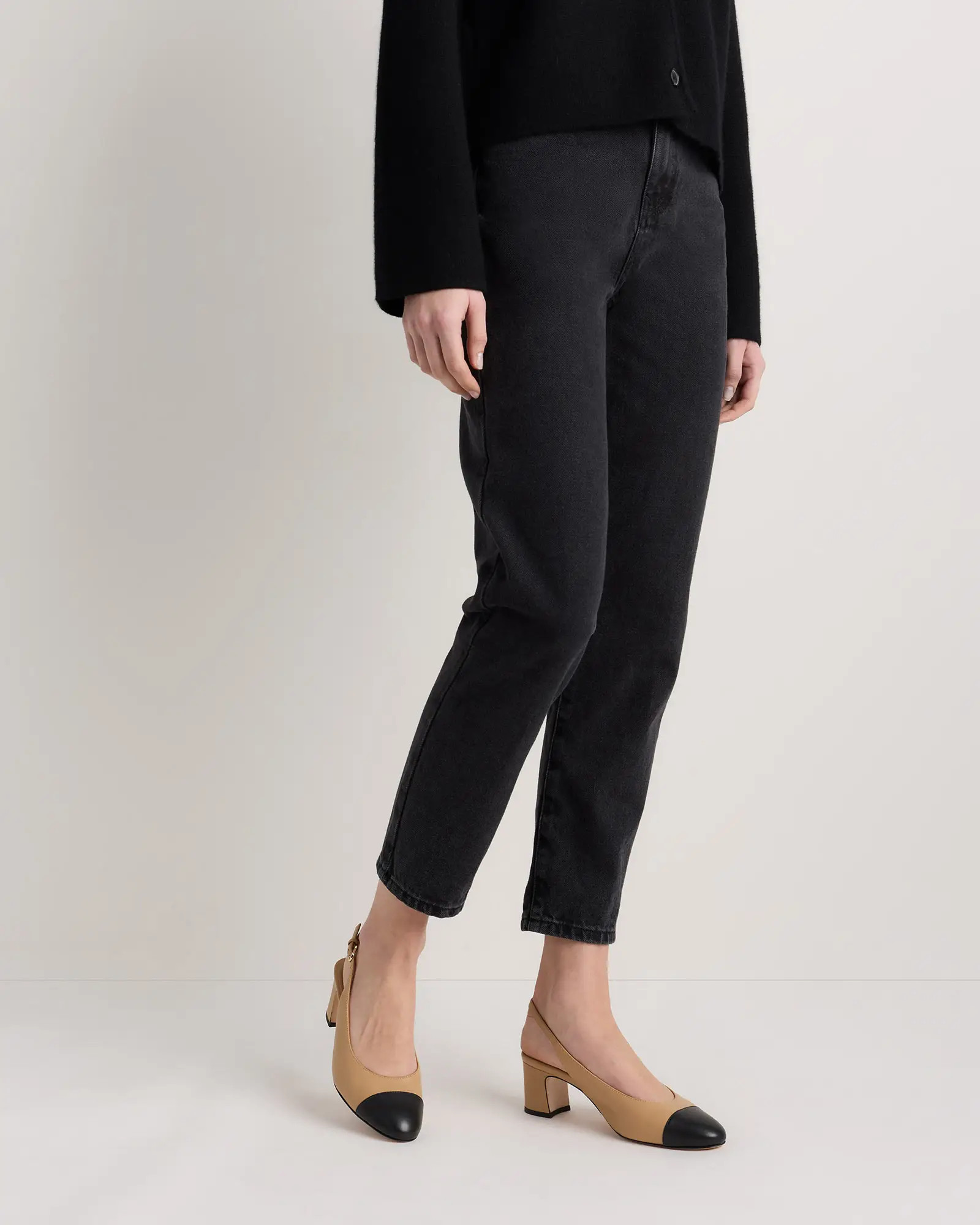 Italian Leather 65mm Cap Toe Slingback | Quince