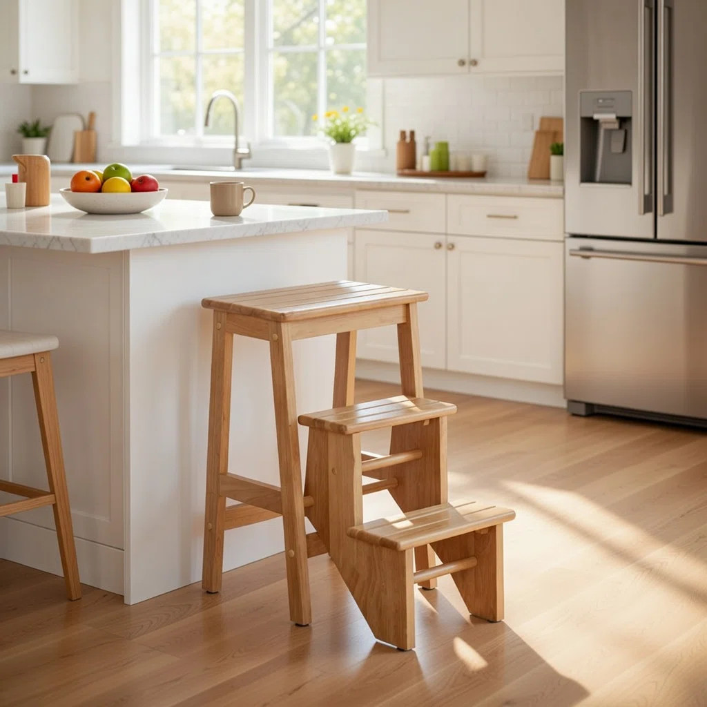 Danyell 3 - Step Wood Folding Step Stool | Wayfair North America