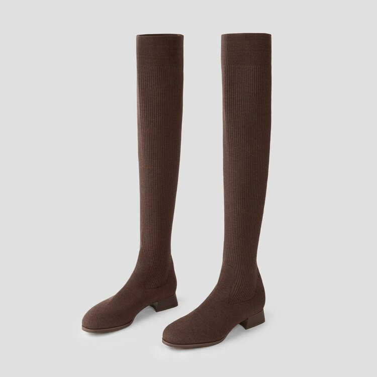 Over-Knee Water Repellent Wool Boots | VIVAIA