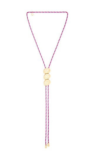 Ettika Corded Bolo Necklace in Pink,Metallic Gold. | Revolve Clothing (Global)