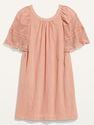 Flutter-Sleeve Tie-Back Mini Swing Dress for Women | Old Navy (US)