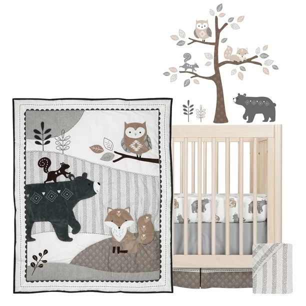 Lambs & Ivy Woodland Forest Infant Newborn Owl Cotton Embroidered Bedding Sets, Crib, Multicolor,... | Walmart (US)