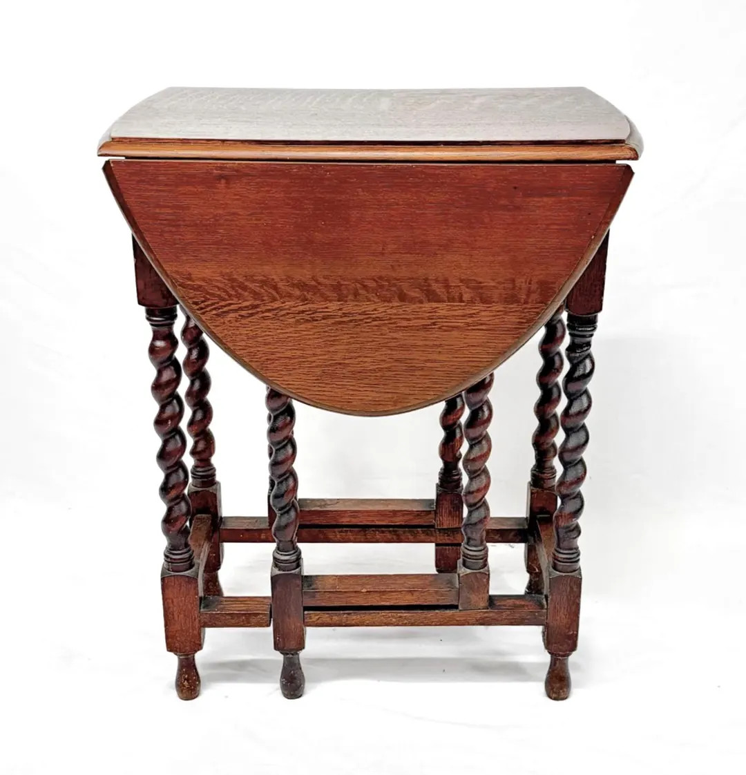 Antique English Barley Twist Drop Leaf Table, Gate Leg Table, Wood Furniture, dining table, farmh... | Etsy (US)