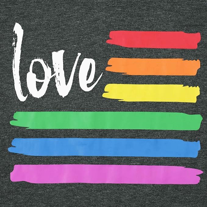 Pride Shirt Women Funny Love Letter Print T Shirt Rainbow Graphic Tees LGBT Equality Shirts Casua... | Amazon (US)