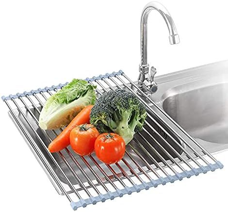 Seropy Roll Up Dish Drying Rack Over The Sink for Kitchen Sink 17.5x15.7 Inch Drying Rack Folding Di | Amazon (US)