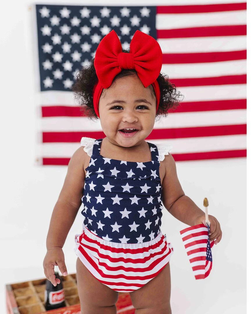 Bums & Roses Stars & Stripes Bubble Romper | Shop Simon