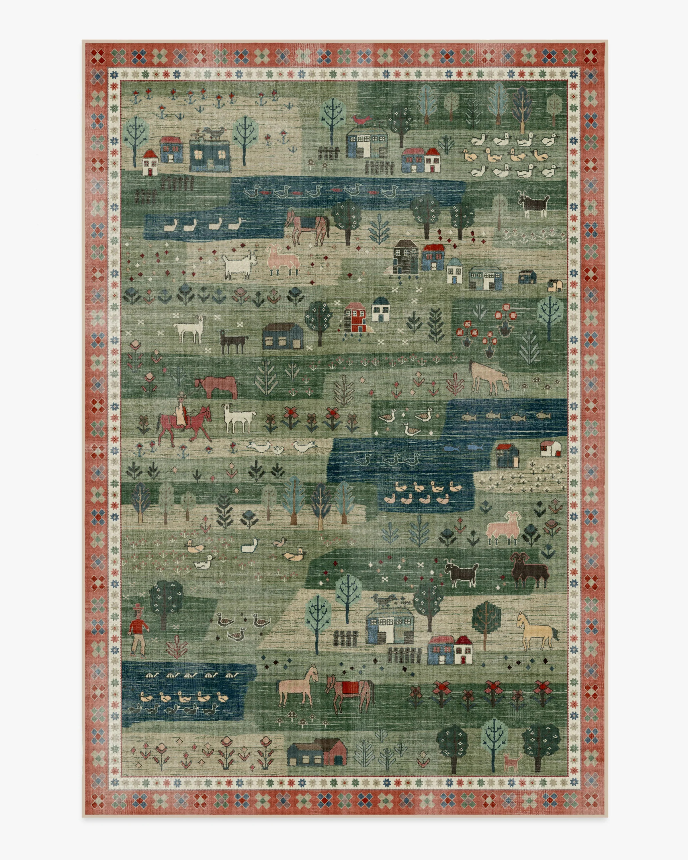 Alder Green Flatwoven Rug | Ruggable