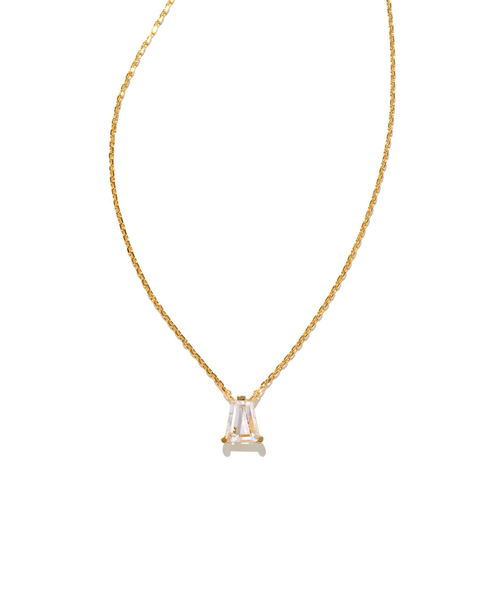Blair Gold Pendant Necklace in White Crystal | Kendra Scott