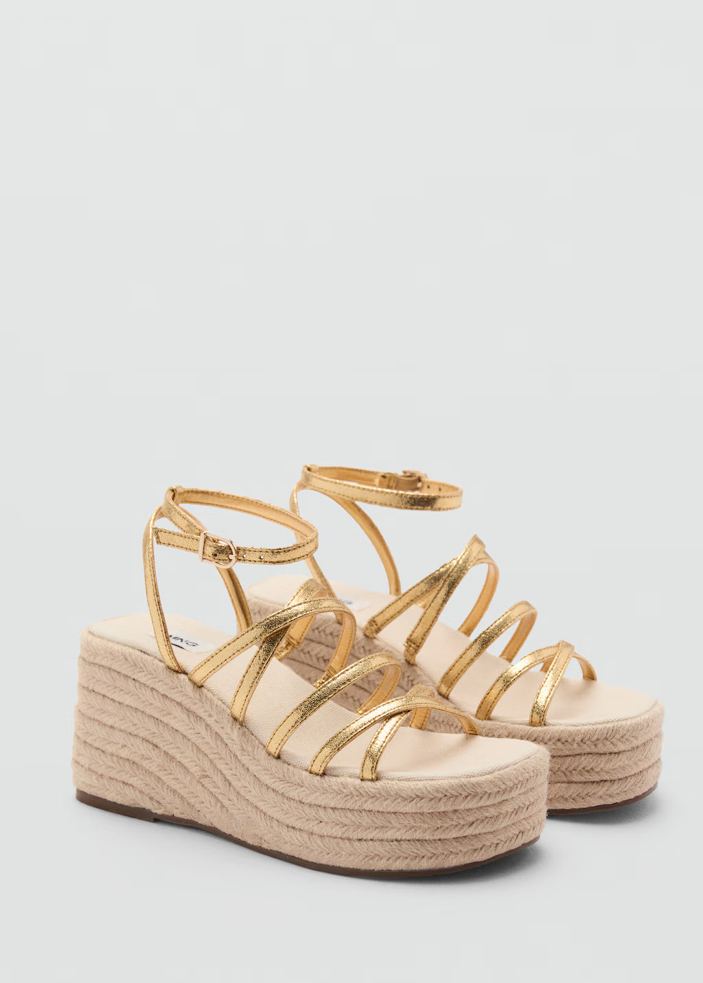 Platform sandals with metallic straps - Teen | MANGO USA | Mango (US/MX/AU)