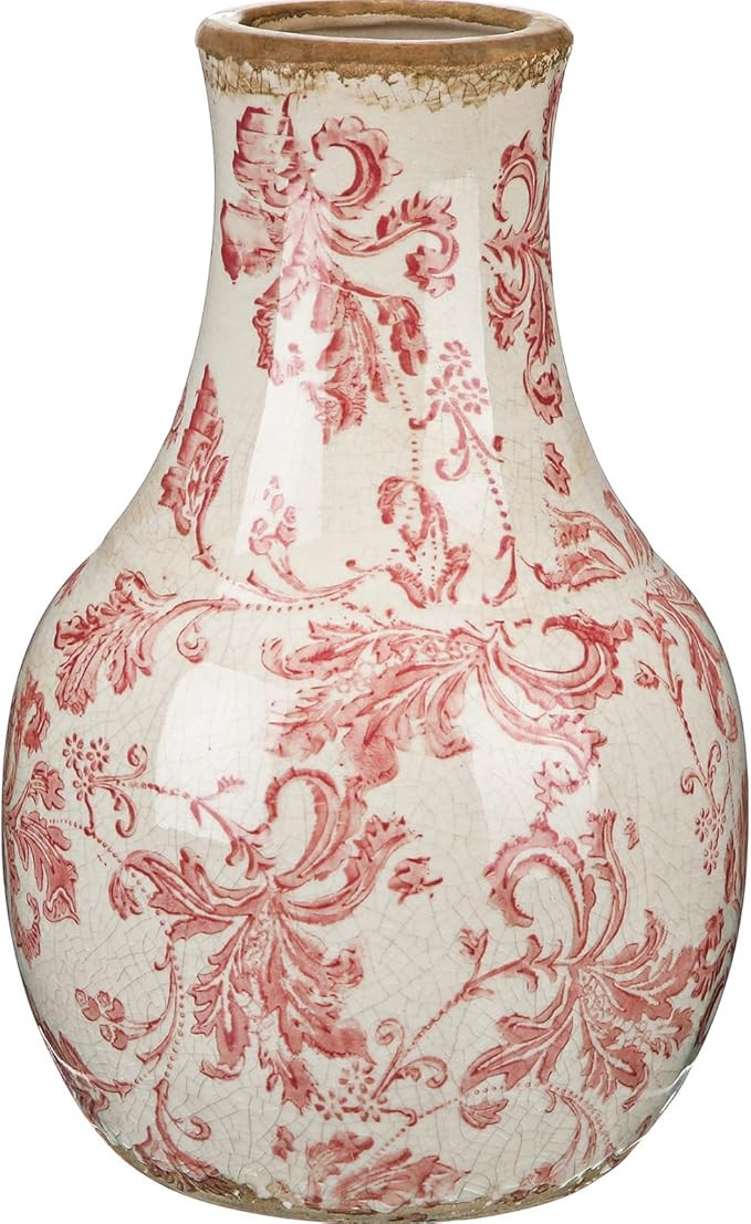 LemonRoad Vintage Ceramic Flower Vase 5.7 Inch Chinoiserie Ice Cracked Glaze Porcelain Vase Rusti... | Amazon (US)