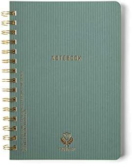 Designworks Ink A5 6" x 8.25" Juniper Green Textured Paper Notebook Journal with Gold Accents, Li... | Amazon (US)