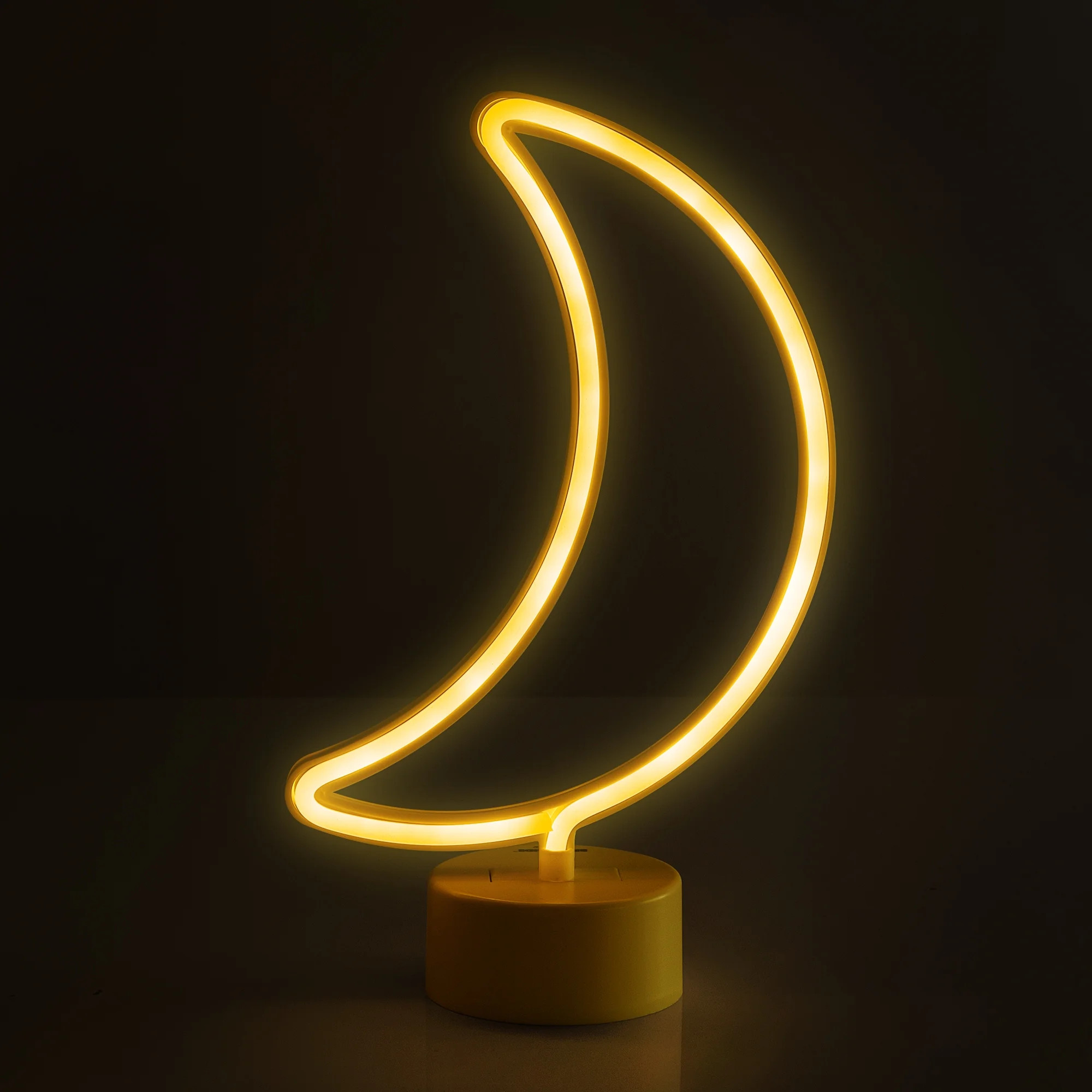 BrightSide 12" Moon Shaped LED Neon Table Light, Warm White, Battery-Powered | Walmart (US)