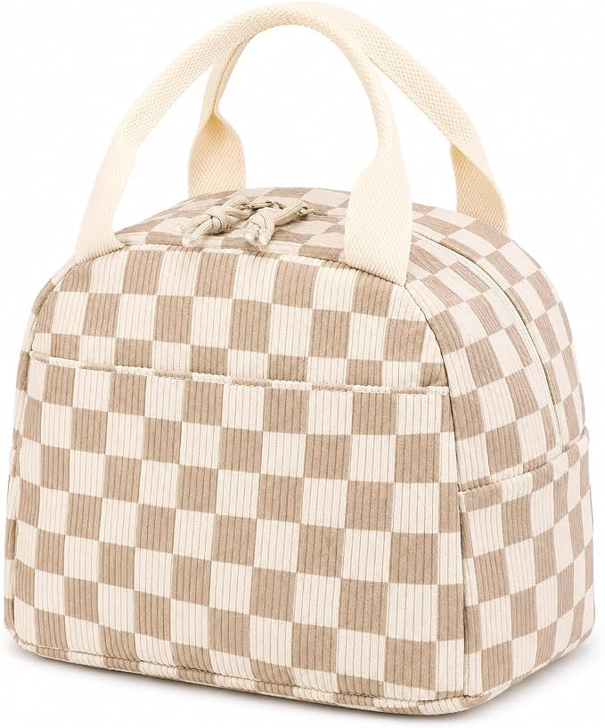 Bluboon Lunch Bag for Women Men Cute Corduroy Lunch Tote Bags Reusable Insulated Lunch Box Large ... | Amazon (US)